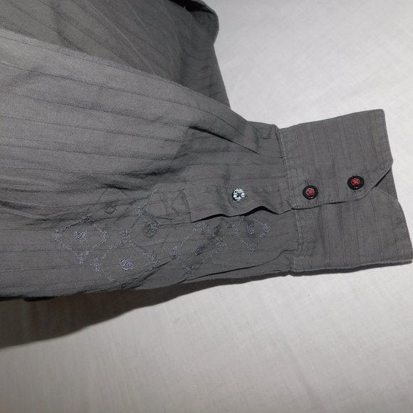 Quiksilver Mens L Gray Long Sleeve Button Front shirt - Picture 10 of 10